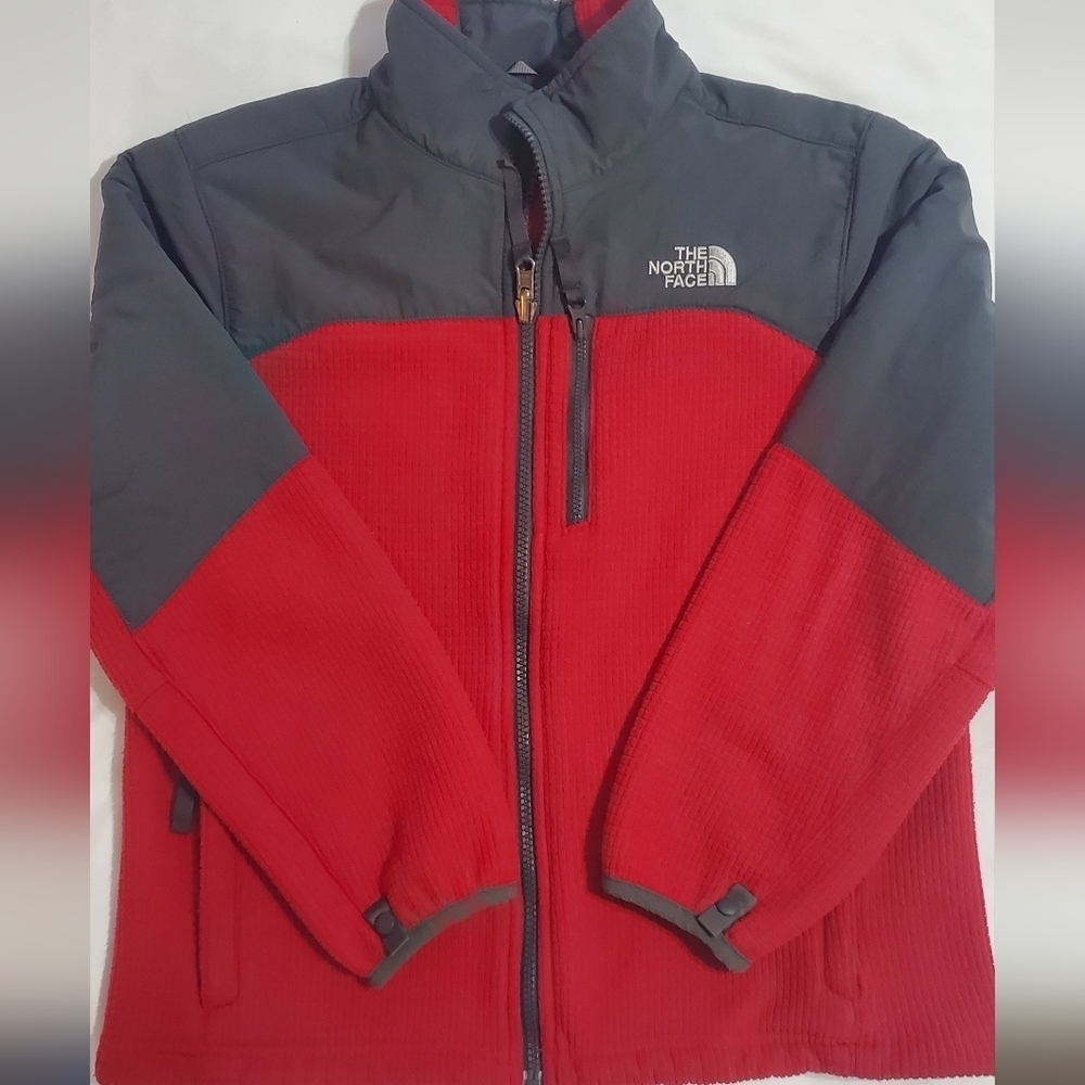 The North Face Kids Red and Dark Gray Fleece Jacket. Sz 10/12 - Picture 1 of 5